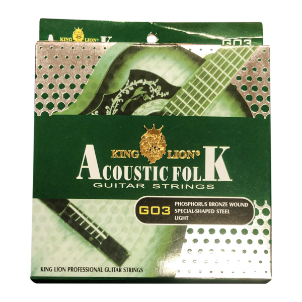 King Lion Acoustic Folk Guitar Strings Phosphorus Bronze Wound Special Shaped Steel Light